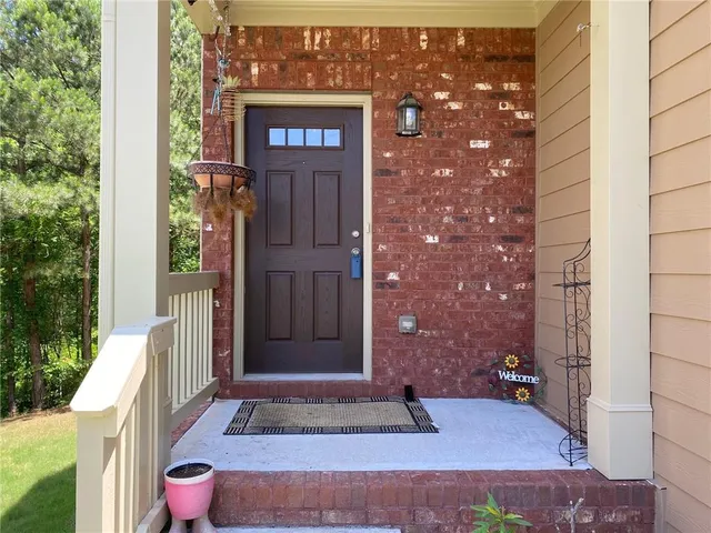 a view of a entryway door of the house