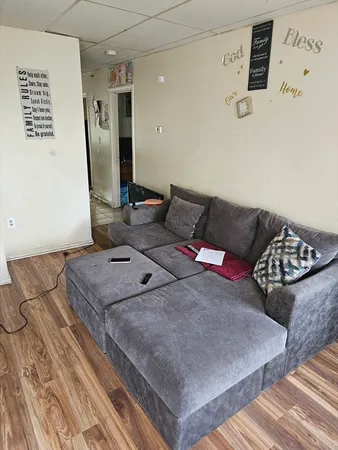 a living room with furniture and a couch