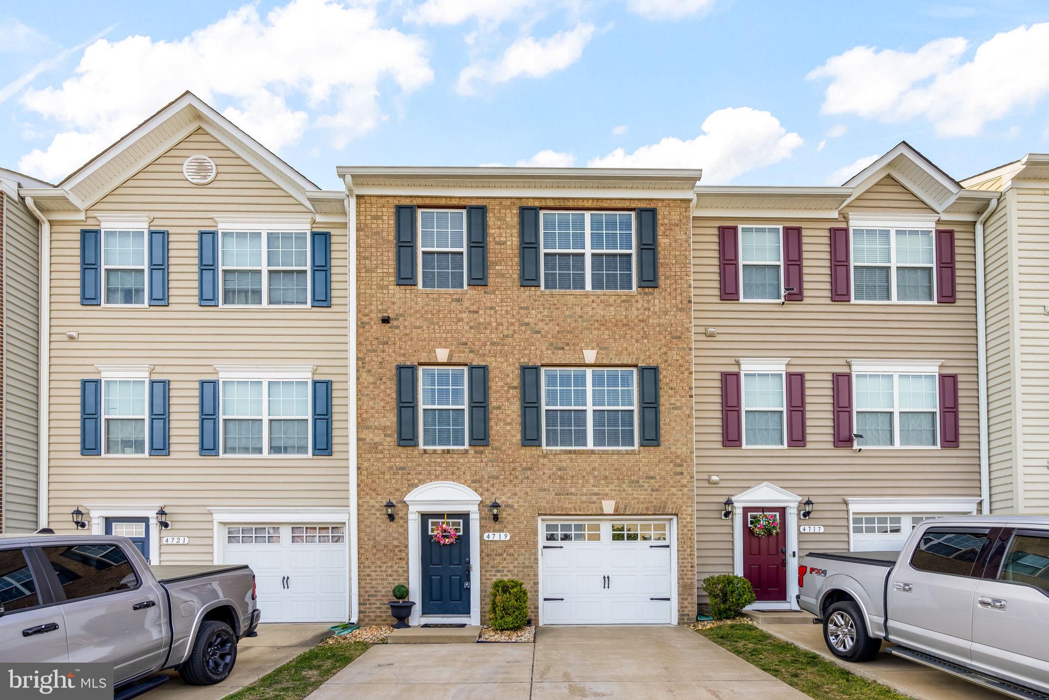 Charming townhomes with inviting facades.