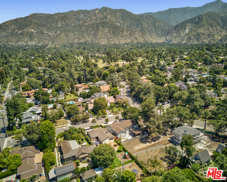 1364 East Woodbury Road Pasadena, CA 91104 - Photo 49 of 50 an aerial view of residential houses with outdoor space and trees