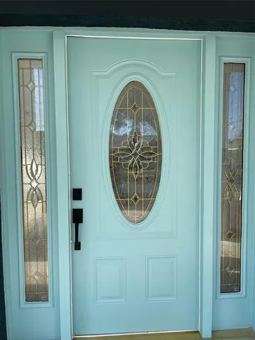 a close view of door lock