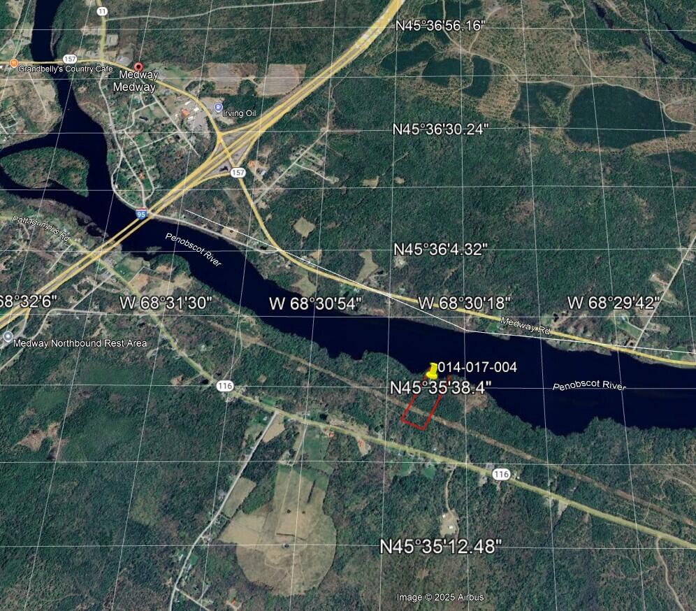 M14-l17 Pattagumpus Road Medway, ME 04460 - Photo 4 of 4 Gogle Earth Pro screenshot. NOT A SURVEY