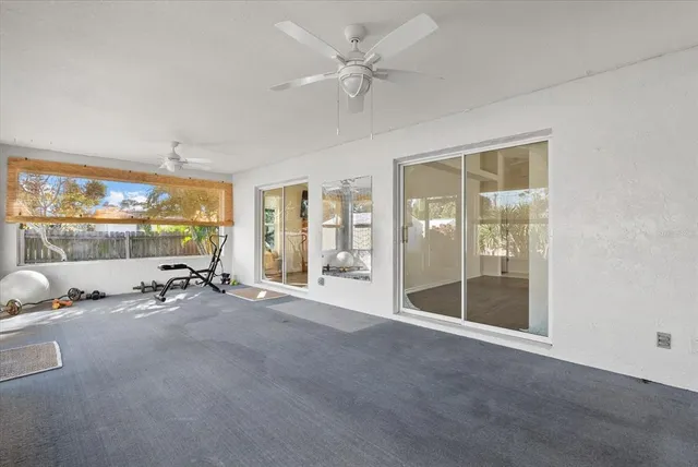 a view of a backyard