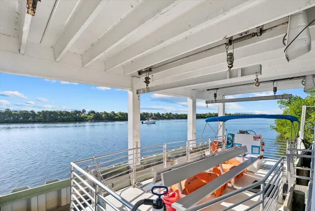 an aerial view of a house with a garden