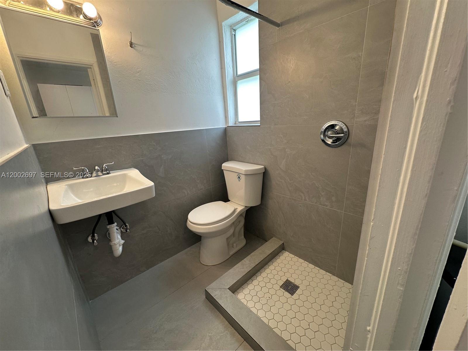 480 Southwest 10th Street, Unit 6 Miami, FL 33130 - Photo 6 of 7 a bathroom with a sink a toilet and a mirror