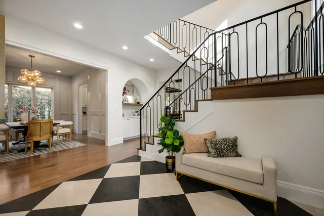 a view of entryway with wooden floor