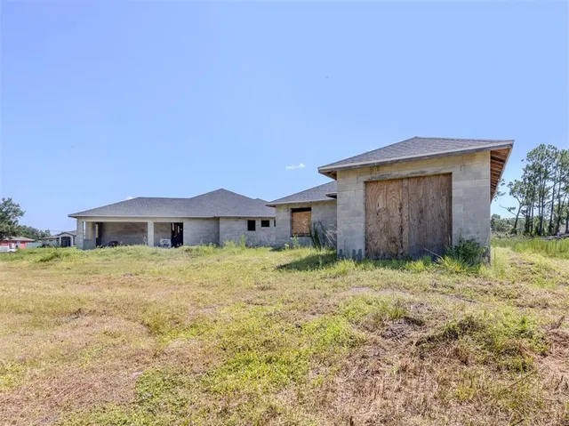 a backyard of a house