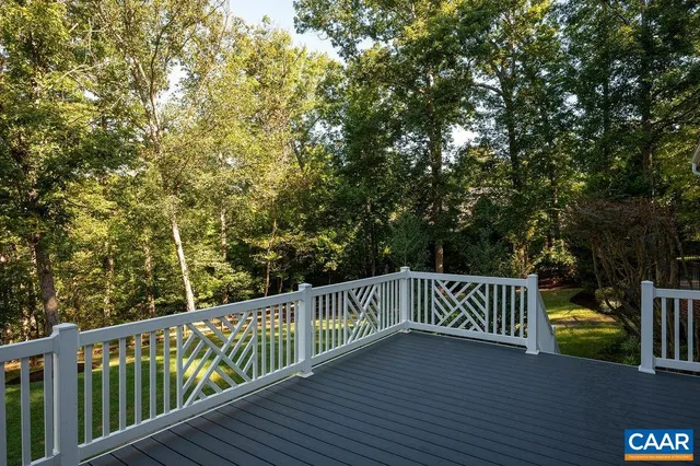 a view of deck and trees