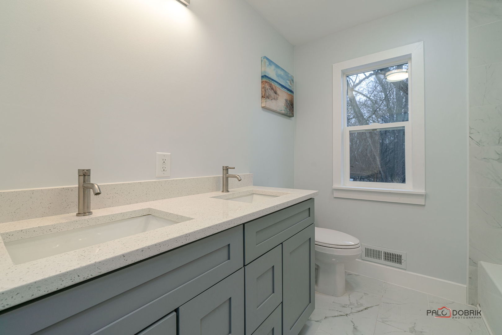 38236 North Lee Avenue Spring Grove, IL 60081 - Photo 15 of 25 a bathroom with a granite countertop sink a toilet and a window