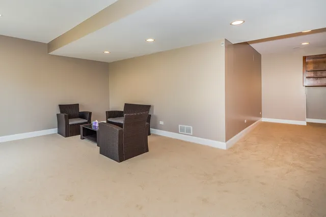 a view of workspace with wooden floor