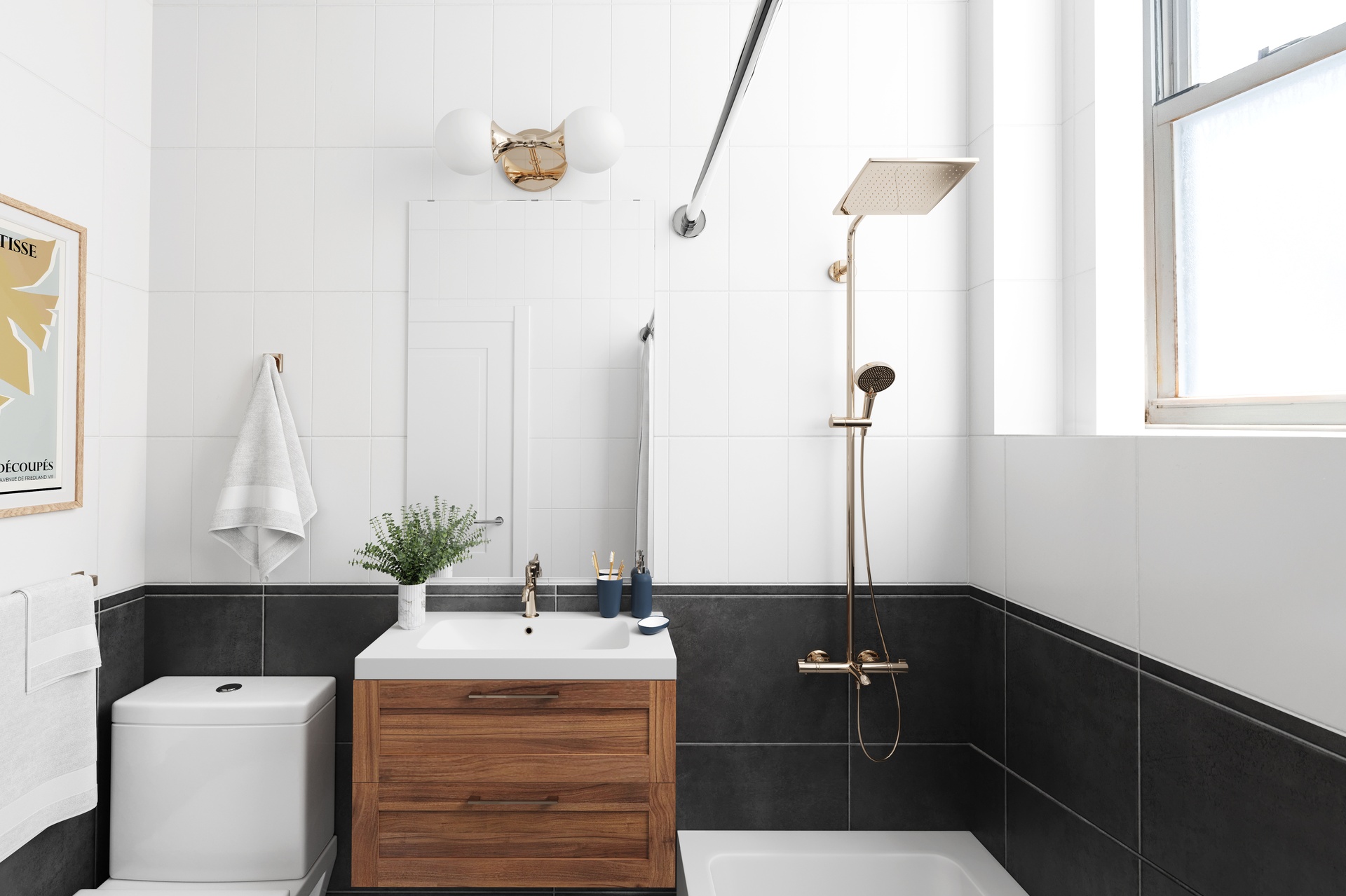 380 Riverside Drive, Unit 2CD Manhattan, NY 10025 - Photo 14 of 18 a bathroom with a granite countertop sink a toilet and shower