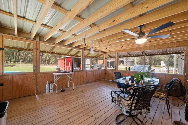 a backyard of a house with lots of green space