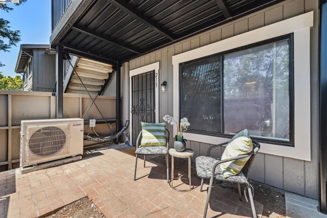 a outdoor living space with furniture