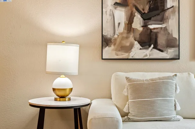 a view of dining room with furniture and wooden floor
