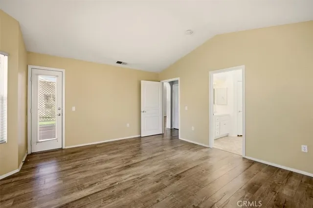 a view of a room with racks on the wall