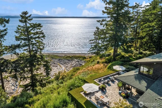 a view of a balcony with chairs