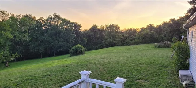 a view of a two chairs in a yard