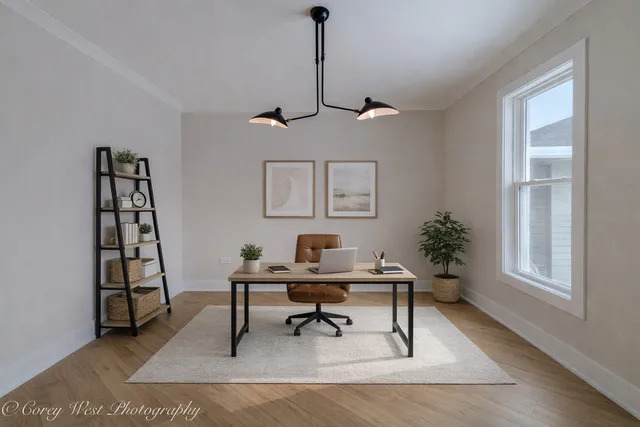 an empty room with a window