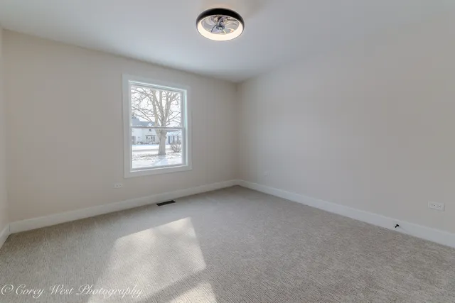 an empty room with closet