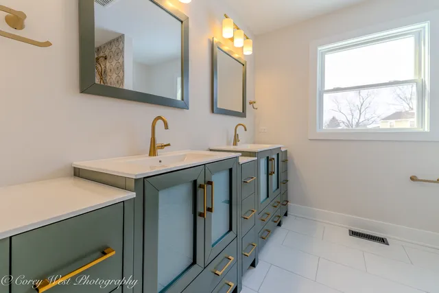 a bathroom with a bathtub and shower