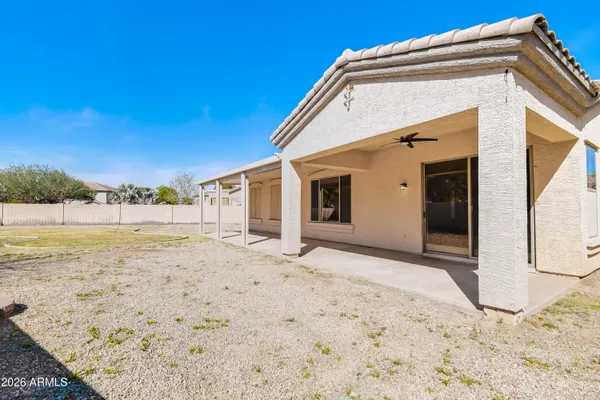 a view of backyard of house