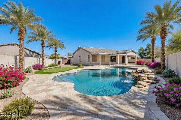 a view of a house with a patio