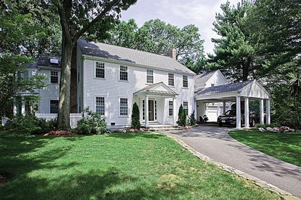 27 Varick Hill Road Newton, MA 02468 - Photo 1 of 10 a front view of a house with a yard