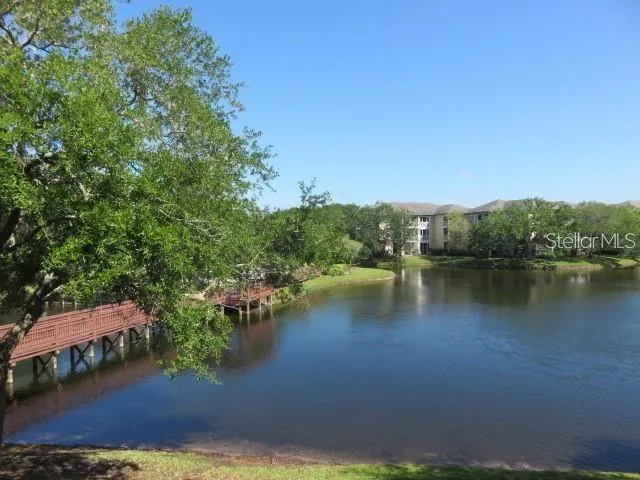 a view of a lake with houses