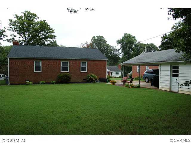 2804 Kenmore Road Henrico, VA 23228 - Photo 3 of 21 Exterior Back - Back Yard with 2 car carport w/att