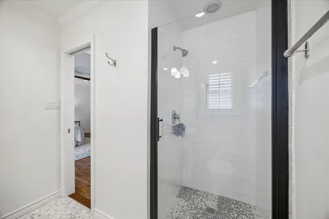 a bathroom with a shower