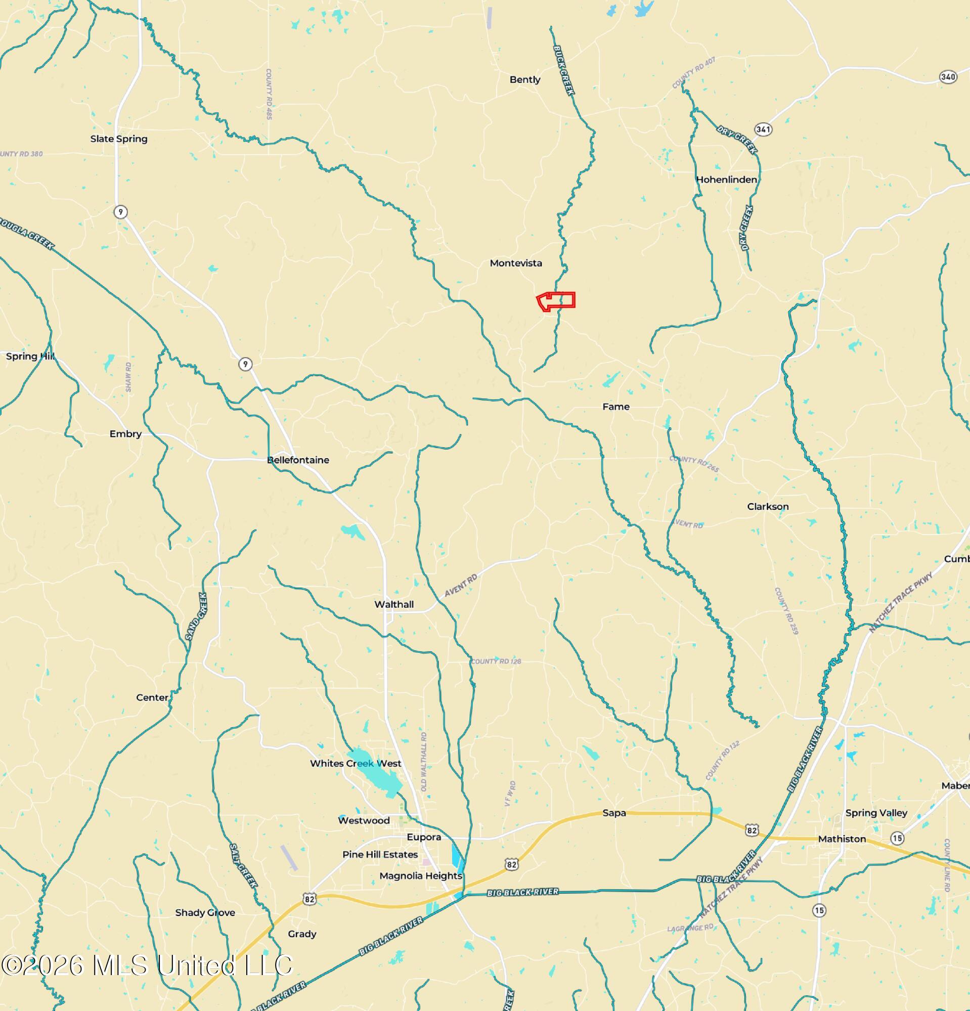 Monte Vista Road Eupora, MS 39744 - Photo 53 of 54 Street Map Webster 101