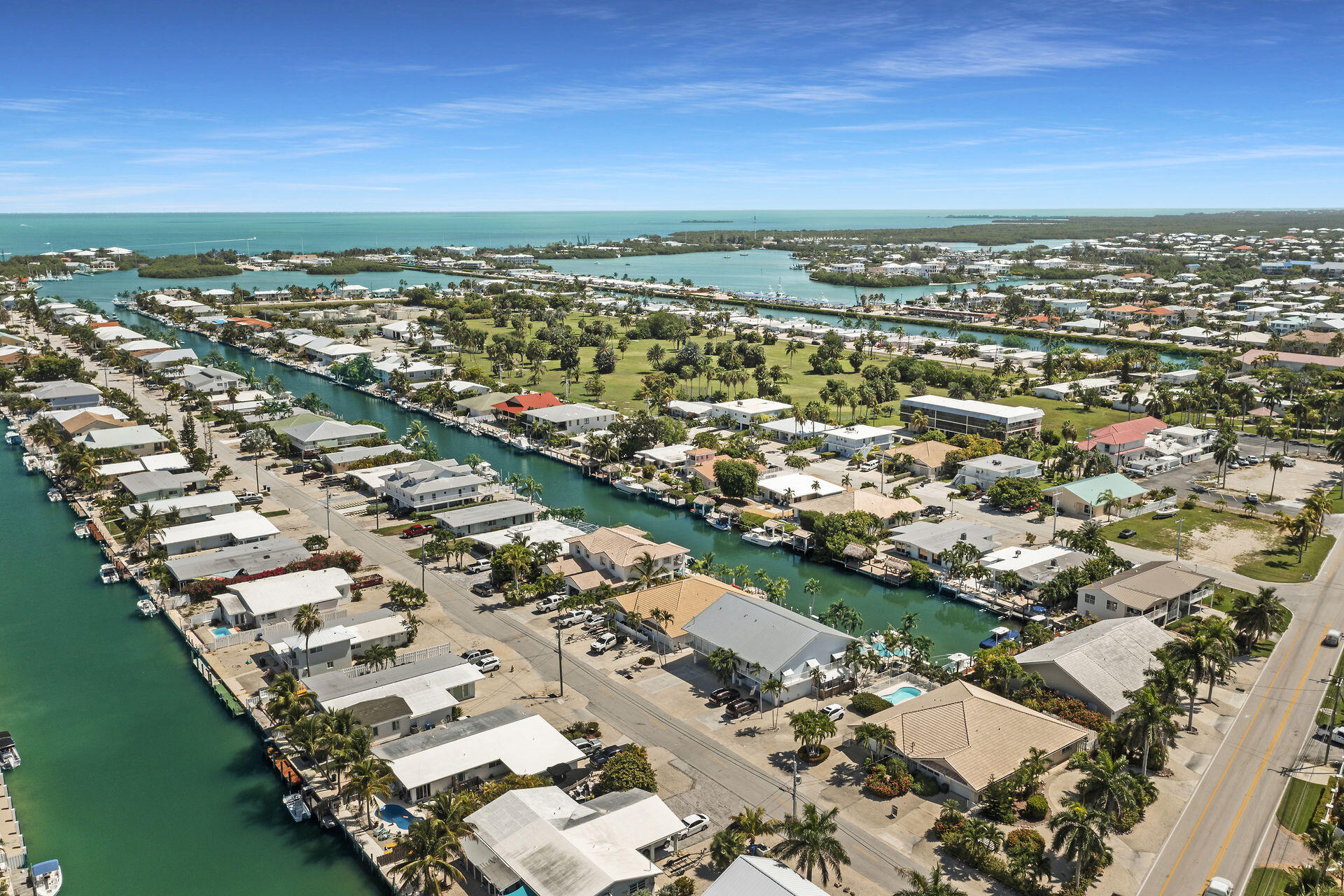 130 9th Street Key Colony Beach, FL 33051 - Photo 29 of 36 an aerial view of a city with ocean view
