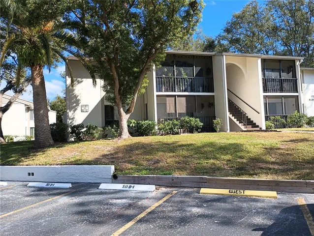 a view of backyard of the house