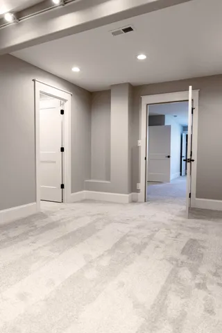 a view of a livingroom with a staircase