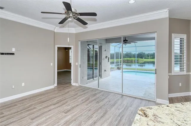 a view of a backyard with plants and garden