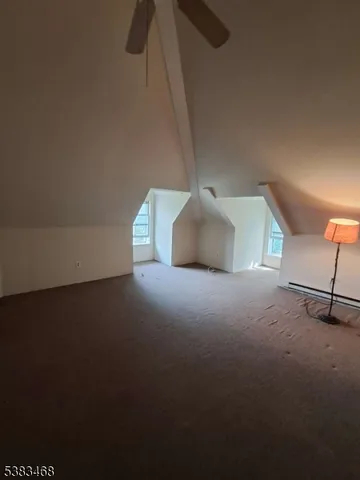 a living room with a lamp