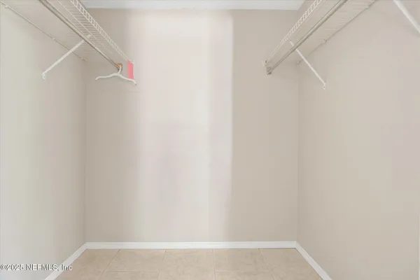 a view of small space with racks on the wall