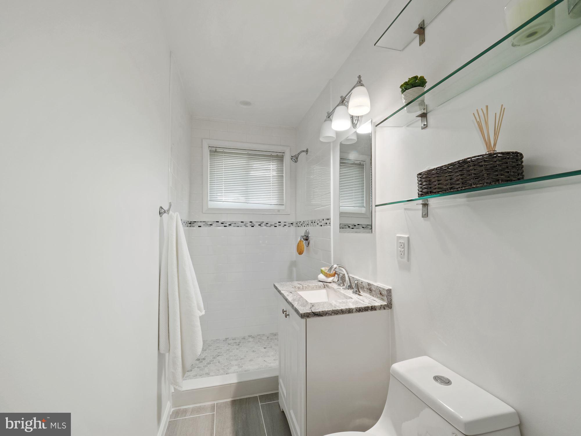 5343 Pooks Hill Road, Unit 40353 Bethesda, MD 20814 - Photo 16 of 57 a bathroom with a sink a toilet and a mirror