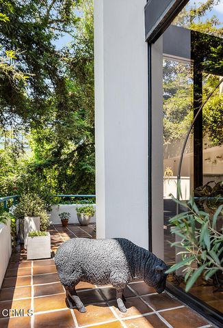 a outdoor living space with furniture and a potted plant