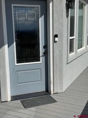 a view of a door of the house