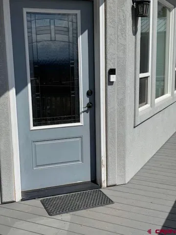 a view of a door of the house