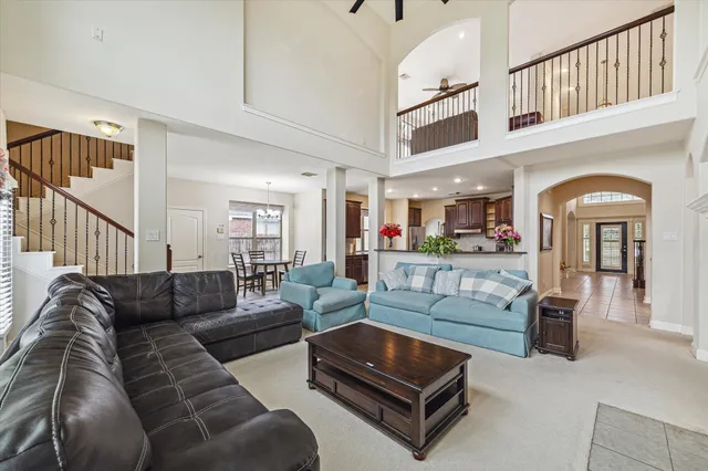 a living room with furniture