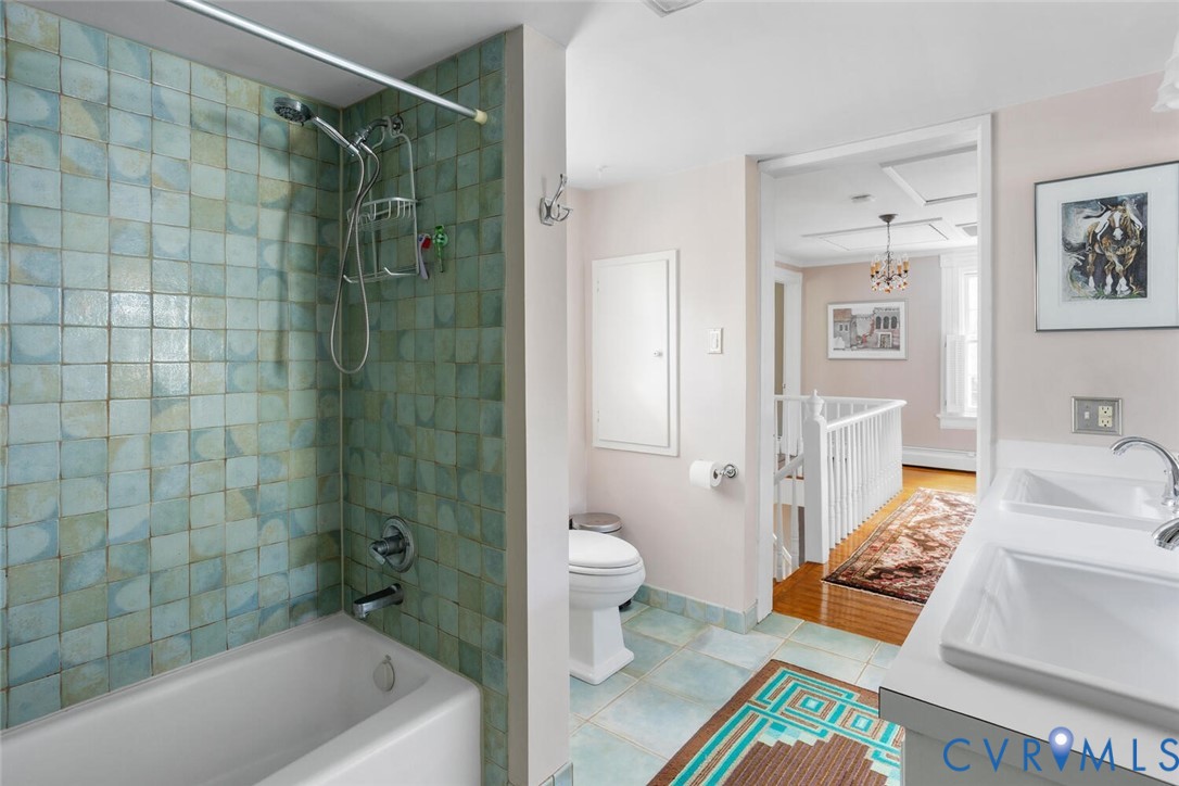 516 Mt Hermon Road Midlothian, VA 23112 - Photo 33 of 50 a bathroom with a sink a toilet and shower