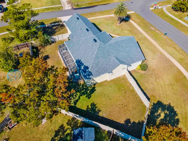 an aerial view of swimming pool