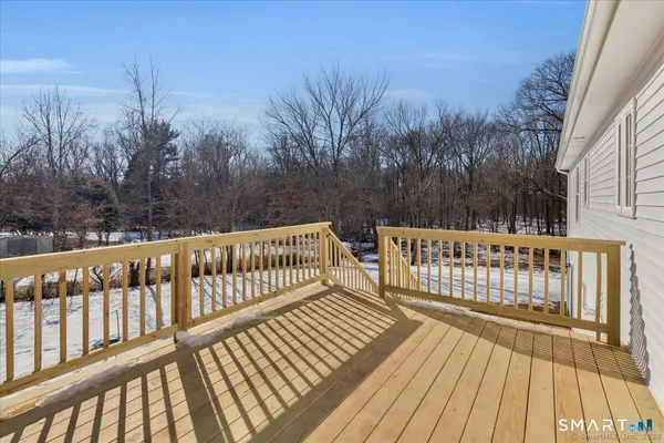 a view of a wooden deck