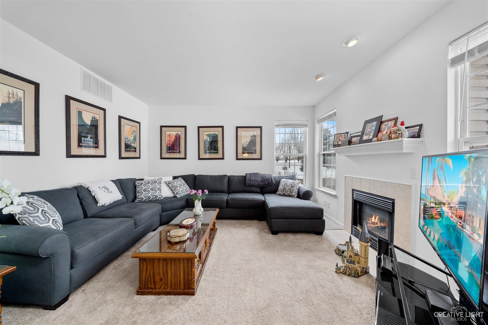 176b Brompton Lane, Unit A Sugar Grove, IL 60554 - Photo 2 of 17 a living room with furniture a fireplace and a large window