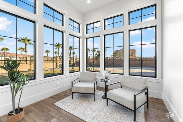 1468 South Red Cliffs Temple Lane St. George, UT 84790 - Photo 8 of 64 Sunroom with wood-type flooring, plenty of natural light, and recessed lighting