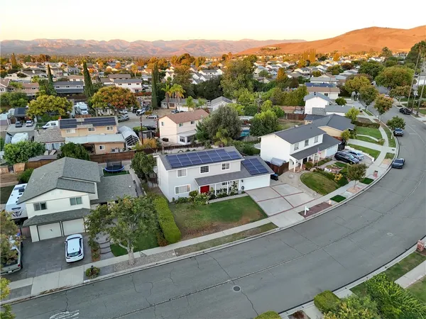 an aerial view of multiple house