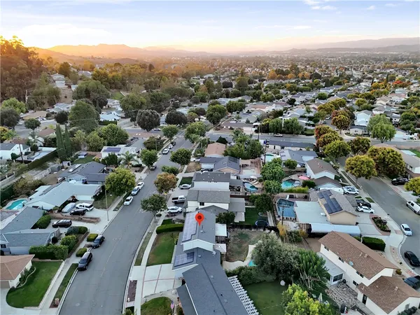 an aerial view of multiple house