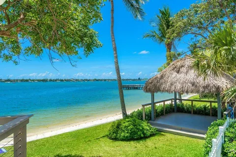 a view of a garden with an outdoor space